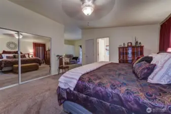 Primary, with two large walk-in closets.