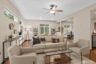 Ceiling fans thru-out home.