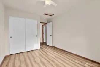 Vinyl plank flooring thru-out upper level.