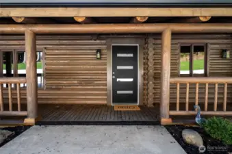 Covered porch and front entry.