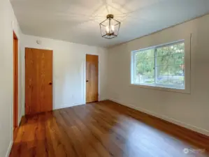 Bedroom 2 has a walk in closet just to the right.