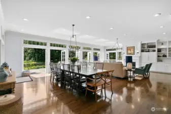 I told you.  This is the best great room ever!  Large eating area off the kitchen can easily accommodate a 12 person table or more.  Bring the outdoors inside by opening the wall of windows/French doors.