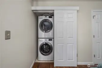 Stacked washer and dryer w/ additional storage