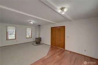 Looking through the living room towards the master suite