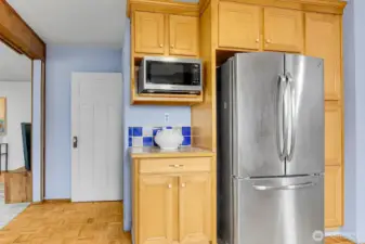 Kitchen with Oak Parquet Flooring