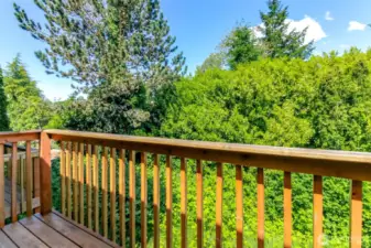 Deck off kitchen eating area