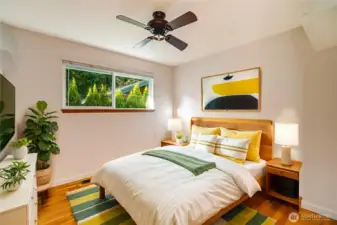 2nd bedroom located on the main floor (virtually staged)