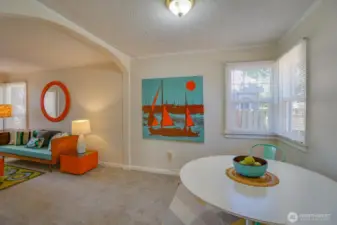 View of Living rooom from dining