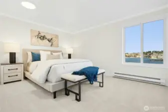 Large bedroom with great closet storage space, and new carpets!