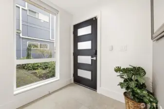 Bright and welcoming entryway.