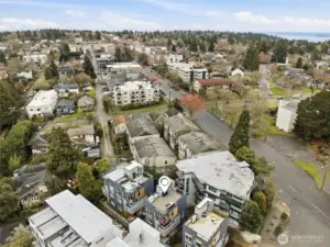 Looking south toward the North Admiral commercial district, including Met Market and the history Admiral Theater just a few blocks away.