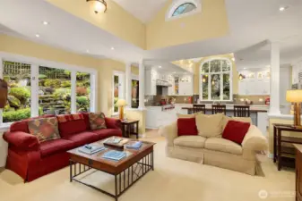 View from media room to kitchen