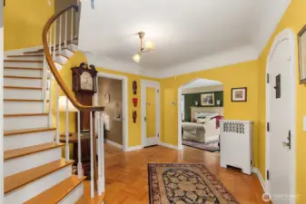 open staircase to second floor