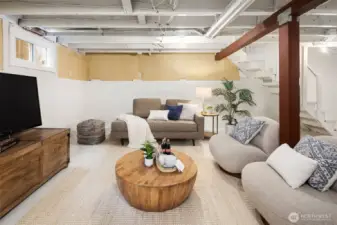 Generous basement with great ceiling height, this family loved hanging out in it.  With exterior access this space offers many opportunities