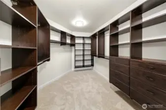 Walk in closet in master