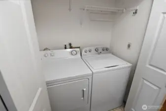 Laundry closet with full size washer and dryer