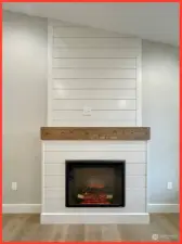 Statement wall with electric fireplace