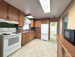 Kitchen view towards laundry/mud room