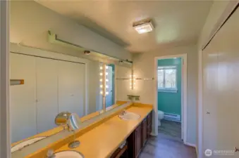 Primary bathroom and closet