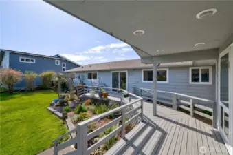 Rear deck looking from the apartment to the main house.
