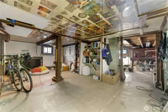 This portion of basement has been used as a finished room in the past.