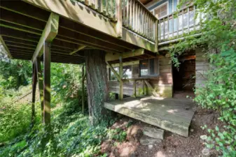 Access to basement space in lower cabin. Living room, 1 bedroom and small .75 bath.