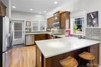 Kitchen viewed from the dining room.
