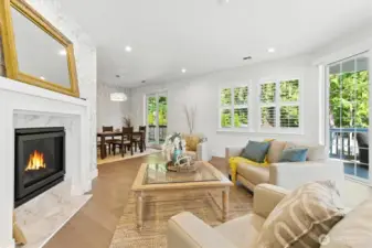 Propane fireplace provides coziness to the beautiful living area!