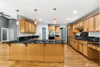 Huge kitchen with granite counters