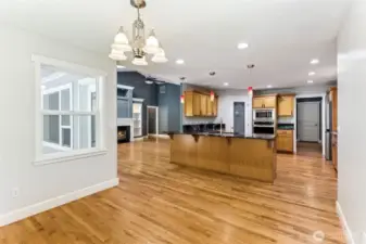 Breakfast nook overlooking the private backyard