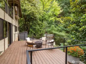 Garden parties and summer BBQs await on this entertainment-sized Trex deck!