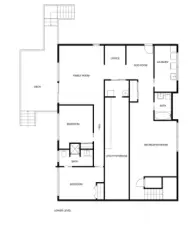 Lower level floor plan.