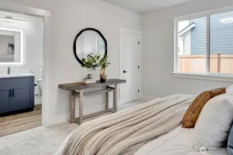 En suite with walk in closet on main level