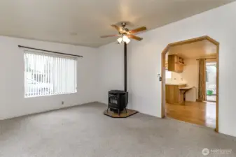 Pellet Stove in Living Area