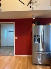 View from kitchen to entry.