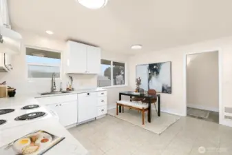 Updated and open kitchen space.