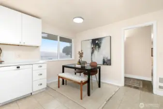 Eat-in kitchen area perfect for casual dining.