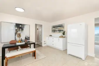 Thoughtful back-wall storage provides space for everything!