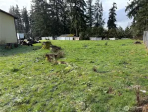 Lot is cleared of trees and brush.