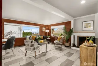 Large picture window with an exceptional Puget Sound view