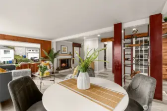 Enjoy the wood burning fireplace