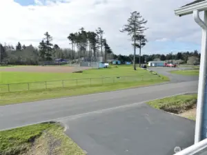 View from the Deck looking across to North Bay Park located on Duck Lake with a boat launch.