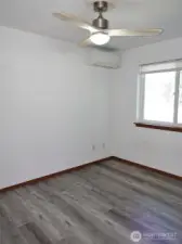 Bedroom #1 with ceiling fan.