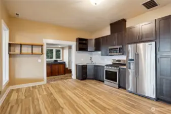 Basement kitchen with views