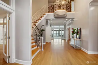 Front entry spiral stair case