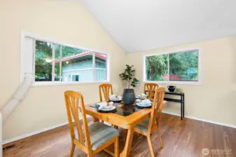 Dining area is quite large, could accommodate that huge table you've been eye-balling