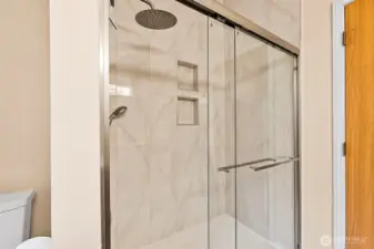 WAIT -- brand new walk-in fully tiled shower too? Yes it is!
