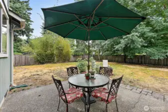 Back patio is just right