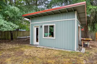 Newer built shed was used as an art studio