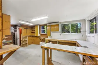 Shop with power in back of the garage.